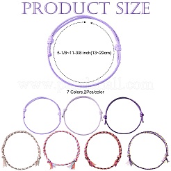 14 Stück 7 Farben Baumwollkordel Armband Set für Männer und Frauen&nbsp;BJEW-FS00025-05