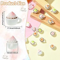 30 Stück 3 Farben Mini-Kaffeetasse Harz Display Dekorationen&nbsp;DJEW-CJ0001-10