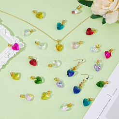 24 Stück europäische Anhänger aus facettiertem Glas in 12 Farben&nbsp;PALLOY-AB00176