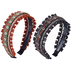 2 diadema floral de 2 colores con adornos para el pelo para mujer.&nbsp;OHAR-CY0001-19A