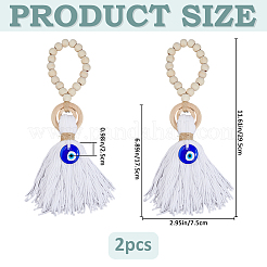 Decorazioni pendenti con perline di legno per maniglie di porte&nbsp;AJEW-WH0270-923A
