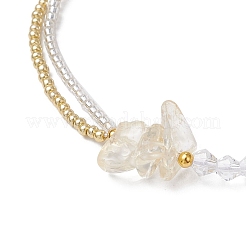 Braccialetti di perline intrecciate in vetro bicono sfaccettato con perline di vetro rotonde&nbsp;BJEW-MZ00164-01