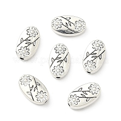 Ovale con perline in lega di fiore di stile tibetano&nbsp;TIBEB-1199-AS-LF