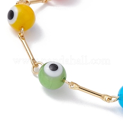 Bracelets de chaîne à maillons mauvais œil au chalumeau&nbsp;BJEW-JB10043