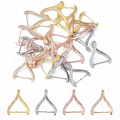 4 Stück 4 Farben Rack-Beschichtung Messing Micro Pave Zirkonia Eispickel Klemmbügel&nbsp;KK-YW0003-43