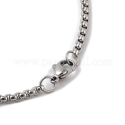 Colliers avec pendentif en forme de boule de sport en acier inoxydable émaillé 202 pour hommes&nbsp;LS-NJEW-K380-01B-01