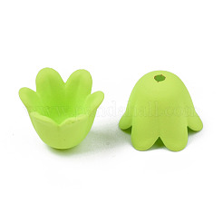 Capuchons de perles acryliques opaques de style caoutchouté&nbsp;ACRP-T010-01D