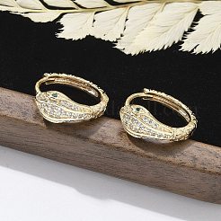 Orecchini a cerchio in ottone chiaro con zirconi cubici&nbsp;EJEW-Q014-20G