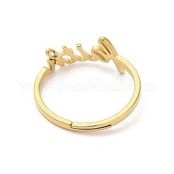 Bague réglable en acier inoxydable 304 avec placage ionique (IP)&nbsp;RJEW-L107-029G