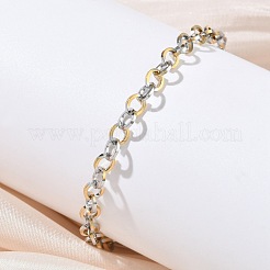 Pulseras de cadena rolo de acero inoxidable 304 para mujer&nbsp;BJEW-Z152-01GP