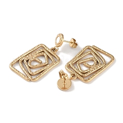 Pendientes rectangulares de concha de acero inoxidable 304&nbsp;EJEW-L283-037G