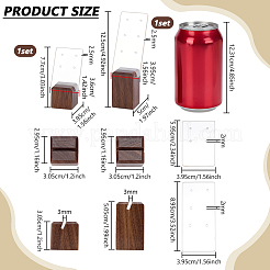 2 Stück 2 Stile Ohrring-Organizer-Displayständer aus klarem Acryl mit schräger Rückseite und Holzsockel&nbsp;EDIS-WH0022-40
