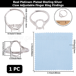 1 Stück verstellbare 925 Sterling Silber Ring Komponenten&nbsp;STER-BBC0009-14