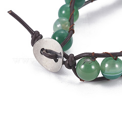 Agates à rayures naturelles / bracelets avec cordon en agate&nbsp;BJEW-JB04144-01