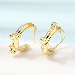 Boucles d'oreille en laiton émaillé&nbsp;KK-CBA8324-23G-04