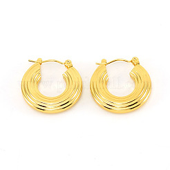 Pendientes de aro de rayas de acero inoxidable 201 para mujer&nbsp;FS-WG1CC8F-01