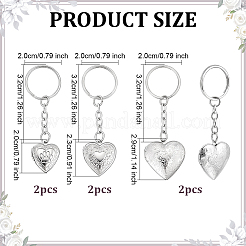 6 porte-clés pendentif médaillon en acier inoxydable&nbsp;KEYC-ME0001-17A