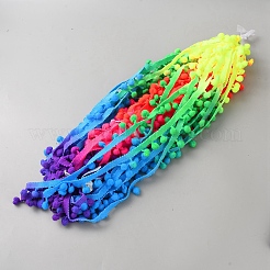 Regenbogenfarbene Nylon-Baumwoll-Bommelborte&nbsp;OCOR-WH0082-338-2