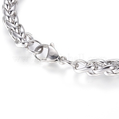 Anlaufgeschützte Weizenkettenarmbänder aus Edelstahl 304&nbsp;BJEW-G622-01P-A