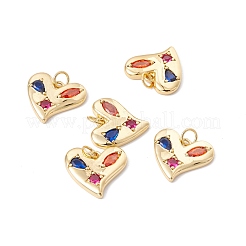 Ciondoli in ottone placcato a cremagliera con micro pavé di zirconi colorati&nbsp;ZIRC-C040-37G