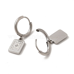 Rettangolo di strass di cristallo con orecchini a cerchio pendenti a stella&nbsp;EJEW-P219-18P