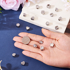 18 pz 9 stili 304 perline europee in acciaio inossidabile con strass&nbsp;STAS-TA0003-15