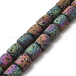 Fili di perle di roccia lavica naturale elettrodeposta&nbsp;G-G984-16