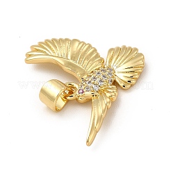 Porte micro ouvrent pendentifs zircone cubique en laiton de placage&nbsp;KK-E072-09G