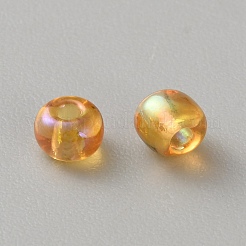 Transparentes perles de rocaille en verre&nbsp;GLAA-WH0032-34G