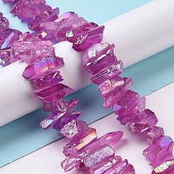 Hilos de cuentas de puntos de cristal de cuarzo natural&nbsp;G-K181-B24