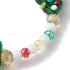 Stretch-Armbänder aus runden Glasperlen und Weihnachtsbaumperlen für Damen&nbsp;X1-BJEW-TA00503