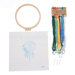 Diy gewebtes netz/netz mit federmuster stickset&nbsp;DIY-O021-17A