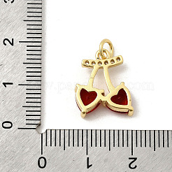Pendentifs avec zircon cubiques à micro-pavés en laiton&nbsp;KK-K302-18G