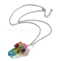 Colliers à pendentif en cristal de quartz&nbsp;NJEW-P287-01P-02