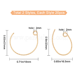 40 gancio per orecchini in ottone a 2 stili&nbsp;KK-SC0002-27