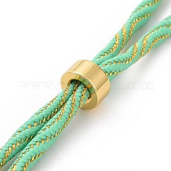 Bracelets argentés en corde de nylon&nbsp;MAK-C003-03G-06