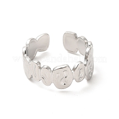 Anillo abierto ovalado giratorio de acero inoxidable 304 que no se deslustra para mujer&nbsp;RJEW-E063-27P