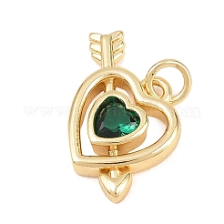 Valentinstag Messing Micro Pave Zirkonia Anhänger&nbsp;KK-D258-10G-01