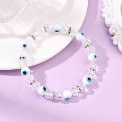 Handgefertigte Stretch-Armbänder aus Bunte Malerei- und Glasperlen für Damen&nbsp;BJEW-JB13804