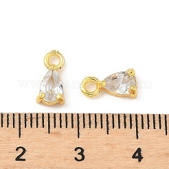 Pendentifs avec zircon cubiques à micro-pavés en laiton&nbsp;KK-D386-11G