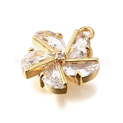 Pendenti in zirconi cubici trasparenti in micro pavè di ottone&nbsp;KK-U065-01A-G