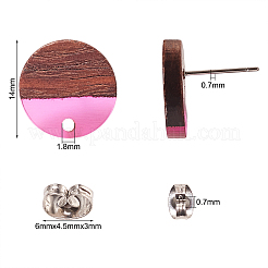 10 par 10 colores resina opaca y pendientes de madera de nogal&nbsp;MAK-CJ0001-11