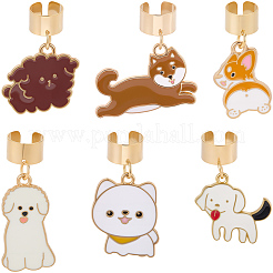 6 pendentif stéthoscope en alliage émaillé pour chien&nbsp;HJEW-SP0001-36