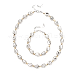 Ensembles de colliers et bracelets en perles ovales en plastique CCB&nbsp;SJEW-JS01375