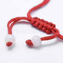 Natürliche myanmarische Jade / Burmese Jade geflochtene Perlenarmbänder&nbsp;X-BJEW-F307-02