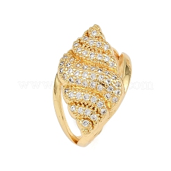 Anelli per polsini da donna in ottone con micro pavé di zirconi cubici&nbsp;RJEW-L132-03G-03