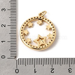 Pendenti in zirconi cubici trasparenti in micro pavè di ottone&nbsp;KK-K419-06G