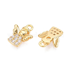 Messing micro pave klar zirkonia charme&nbsp;KK-T073-15G