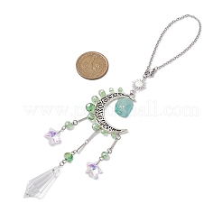Ornamenti a forma di prisma appeso a finestra a forma di luna in lega&nbsp;HJEW-TA00284-02