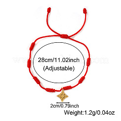 Ensembles de bracelets tressés en fil rouge faits à la main avec des breloques en acier inoxydable en forme de nœud chinois&nbsp;NM6573-2